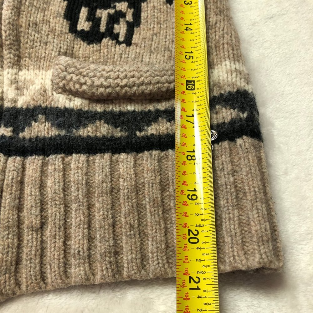 Aritzia TNA 100% Lambs wool Sea To Sky Knitted Horse Zip Up Cardigan Sweater MD - Picture 8 of 9